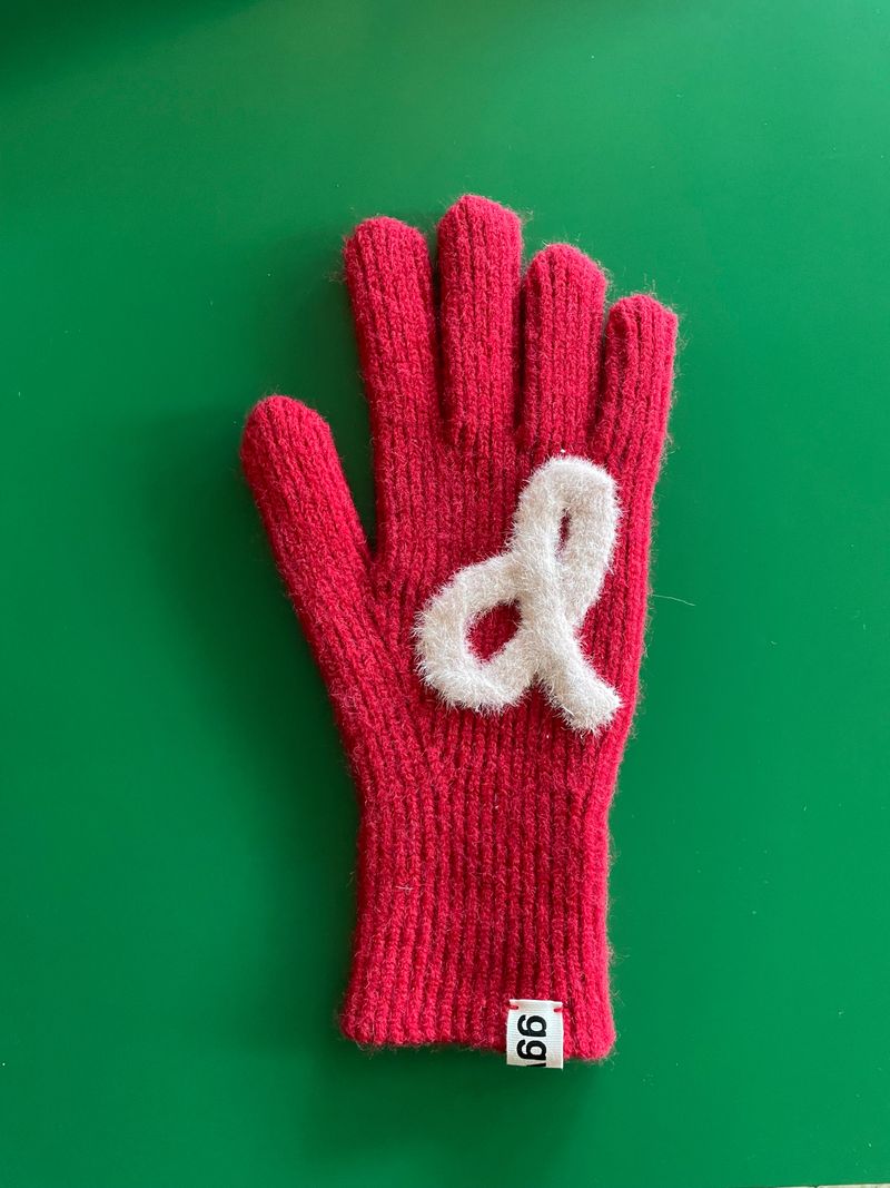 CUSTOM INITIAL KNIT RIBBON GLOVES