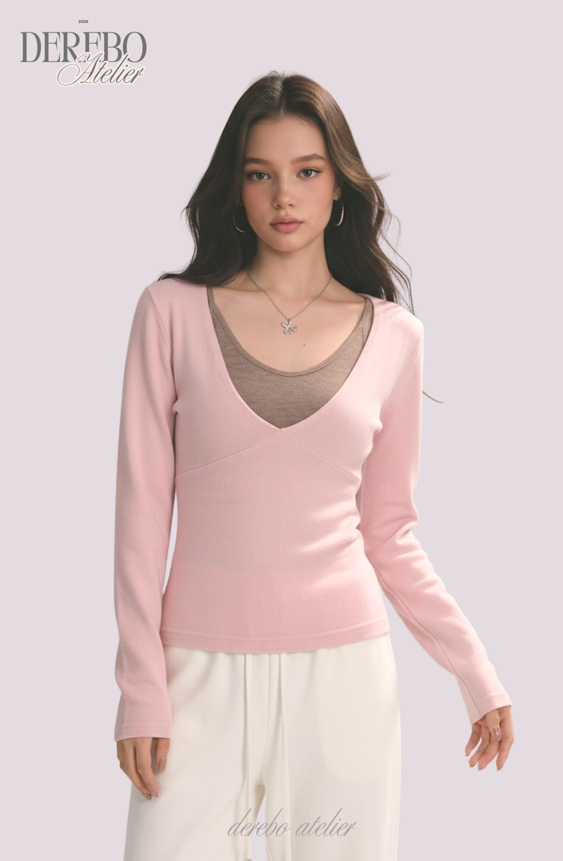 Renea Pink Layered Two-Piece Knitwear