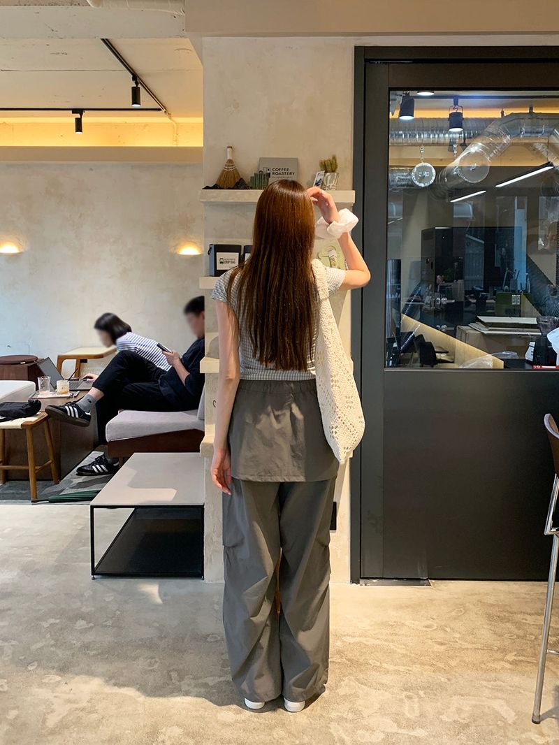 [MADE] Kaen Nylon Layered Skirt Banding Pants