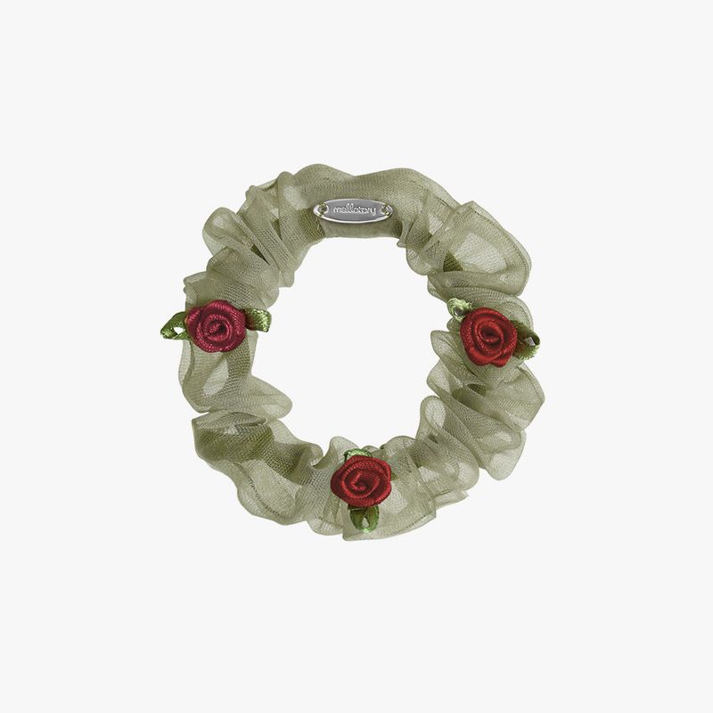 mellotory(メロートリー)の「MINI ROSE SEE-THROUGH SCRUNCHIE (KHAKI)(Hair Accessories)」
