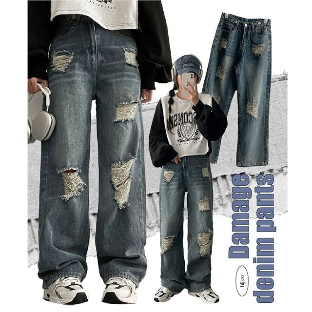 hijjoo(ハイチュー)の「Letta Damage Washing Wide Denim Pants(Pants)」