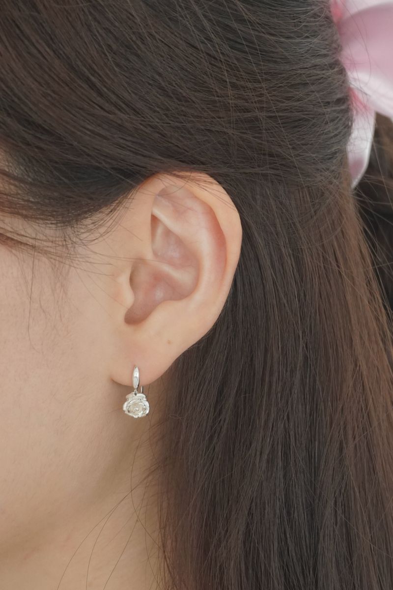 [MADE]HEART FLOWER EARRING (only rose 2ps)