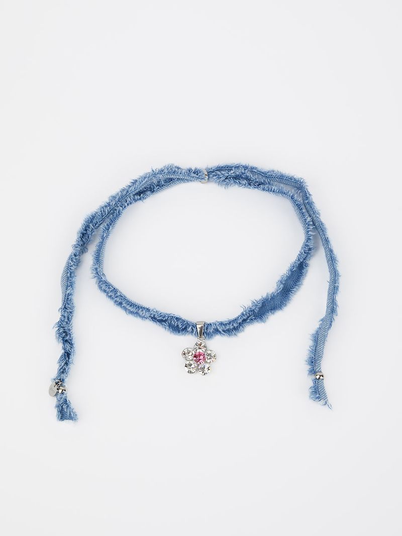 SUMMER DENIM MULTI CHOKER_CRYSTAL FLOWER