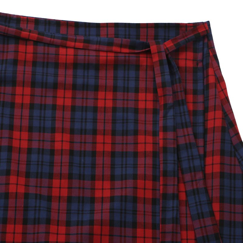 TARTAN CHECK WRAP SKIRT RED