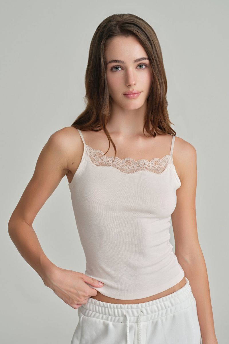Swan lace sleeveless, Baby Pink