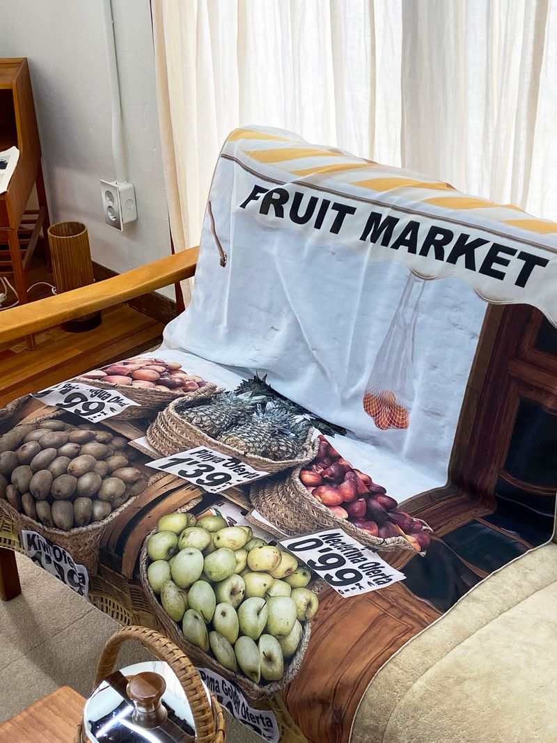 fruit market chiffon fabric poster