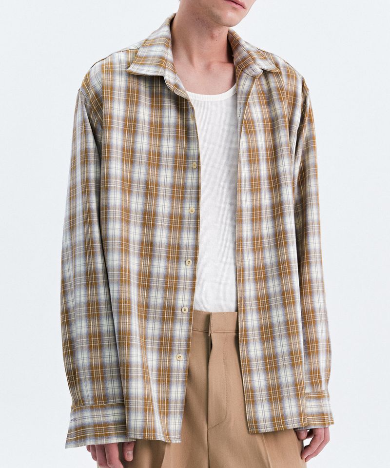 TRIP LE SENS（トリプルセンス）の「PATTERNED ETHNIC OMBRE CHECK SHIRT_BEIGE（Tops）」