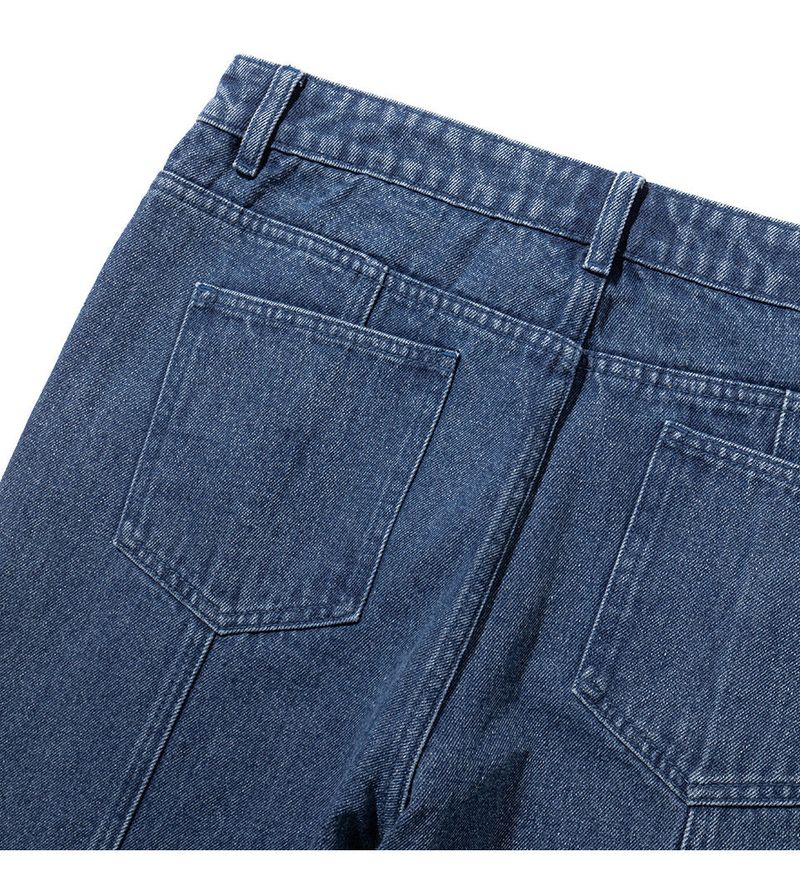 INCISION INVERTED WASHED DENIM PANTS