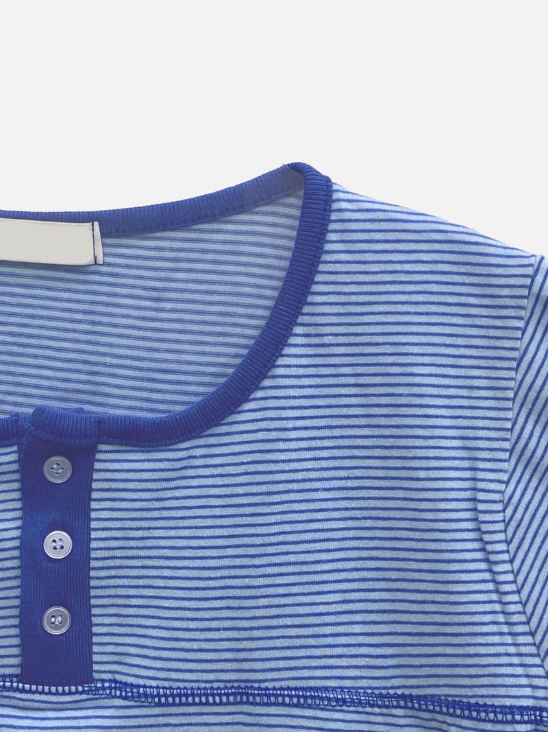 Picnic Half Button T-Shirt (4c)