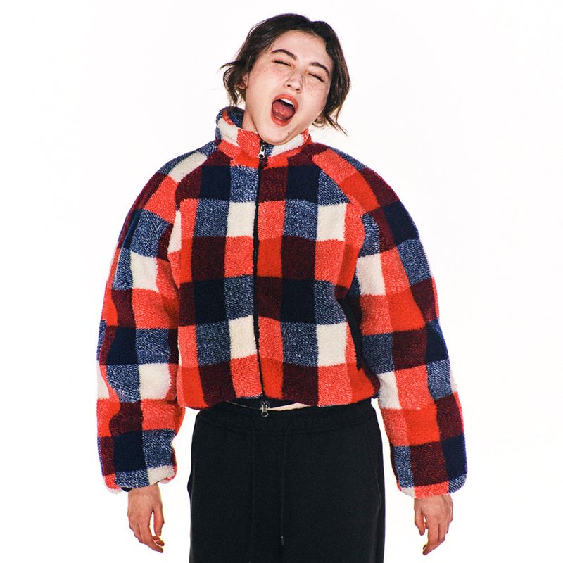 WEIRD FLEECE CROP JACKET (RED)