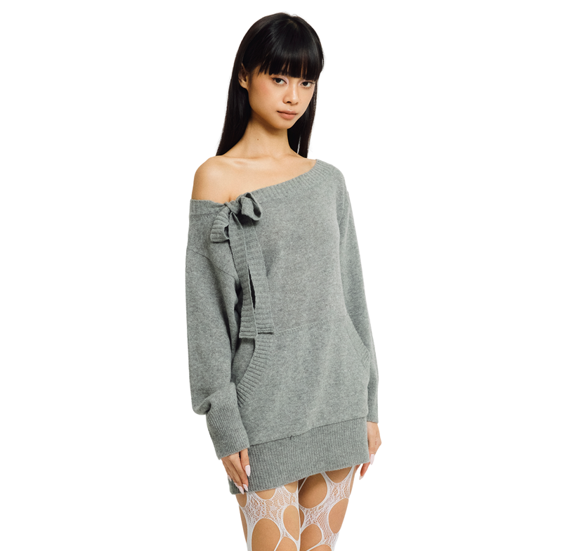 MUFFIN KNIT DRESS [GREY]