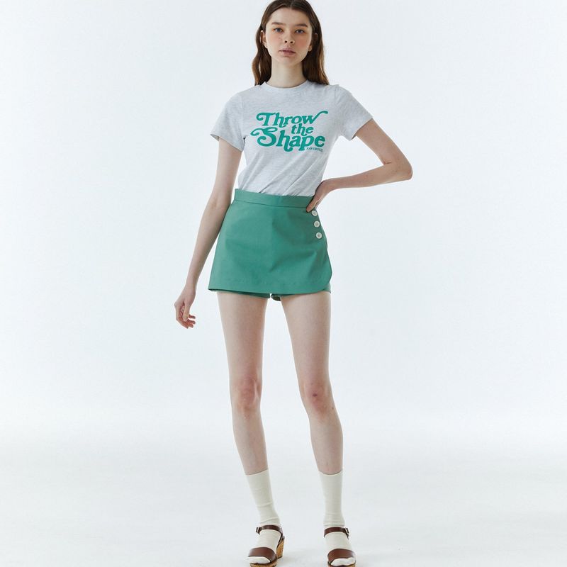 Shape Logo Slim Span T-Shirt Melange Gray
