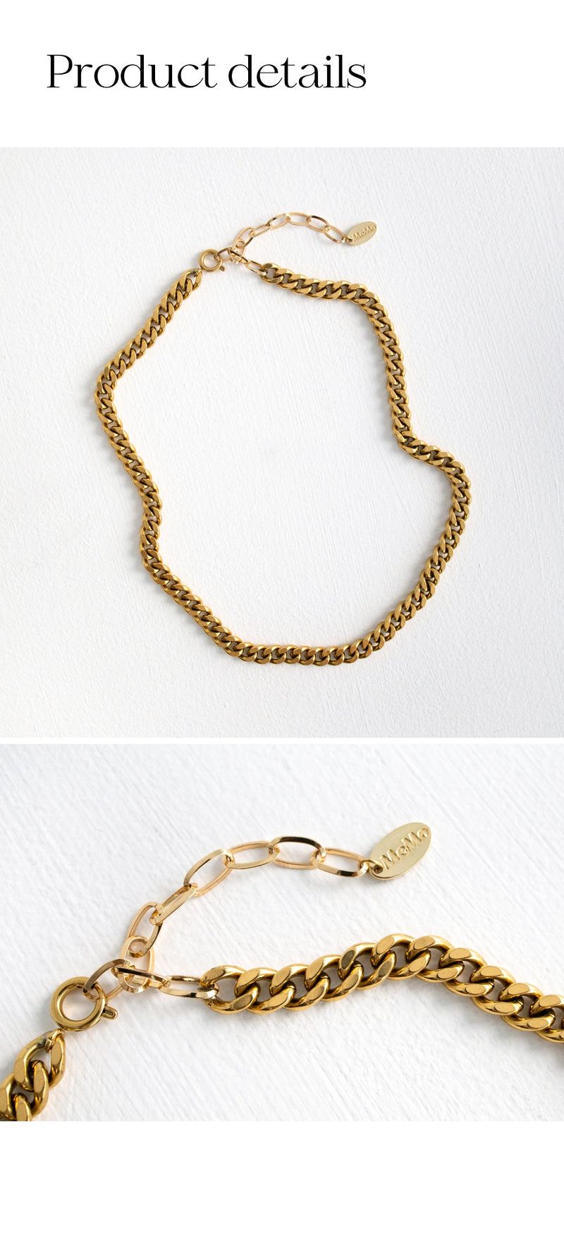 Surgical bold chain necklace