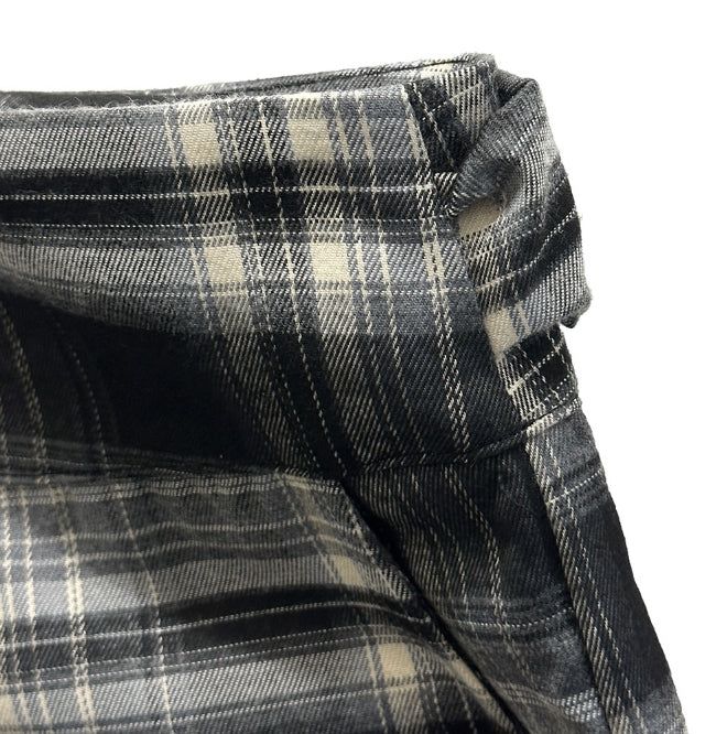 Check Strap Wrap Long Skirt