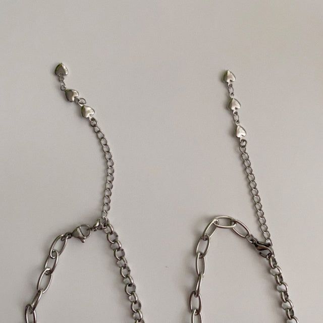 jhi Lettering Heart Two Way Necklace