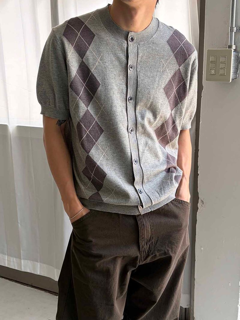 Classic argyle cardigan(3color)