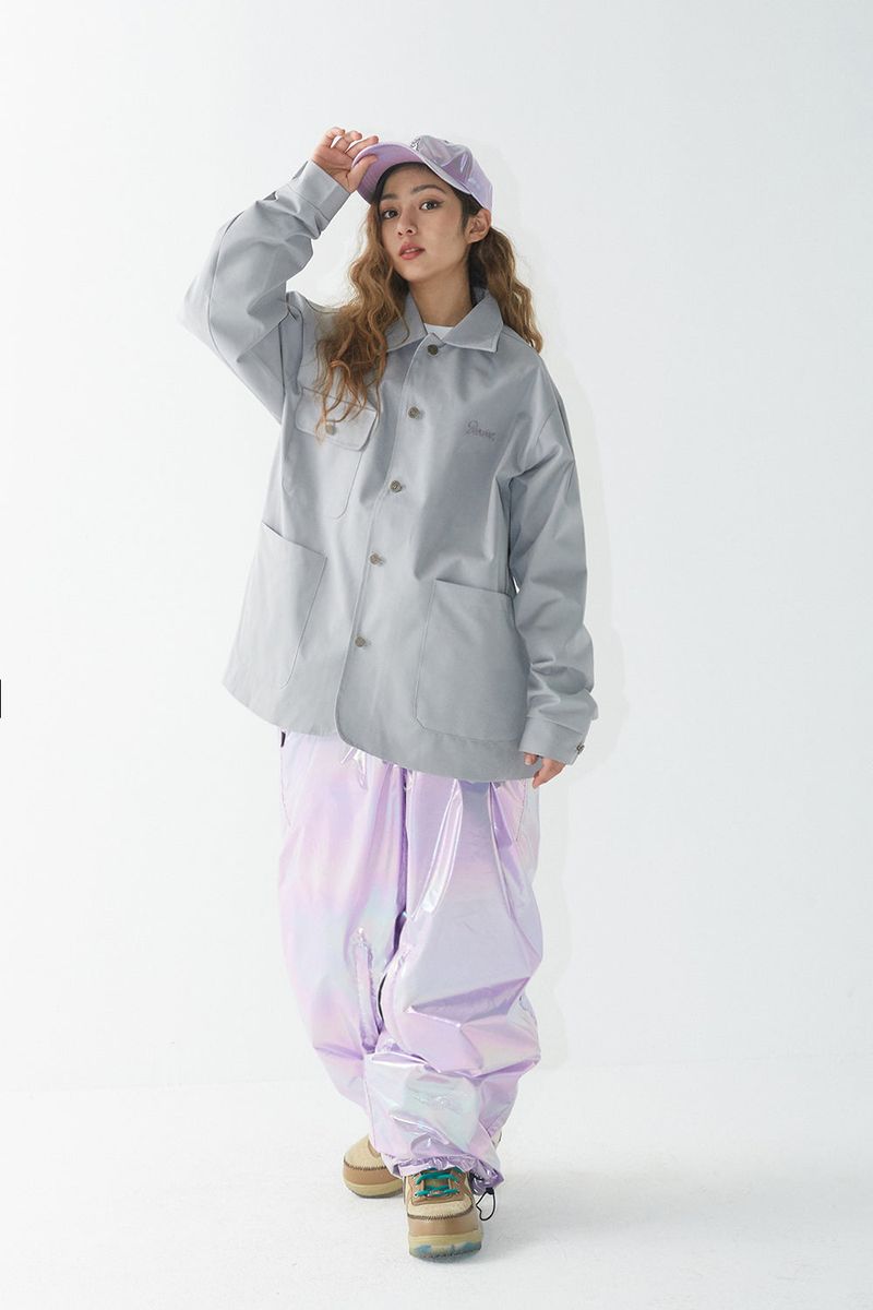 BSR2223FWJK063 LOGO COLLAR COTTON BASIC JACKET GRAY