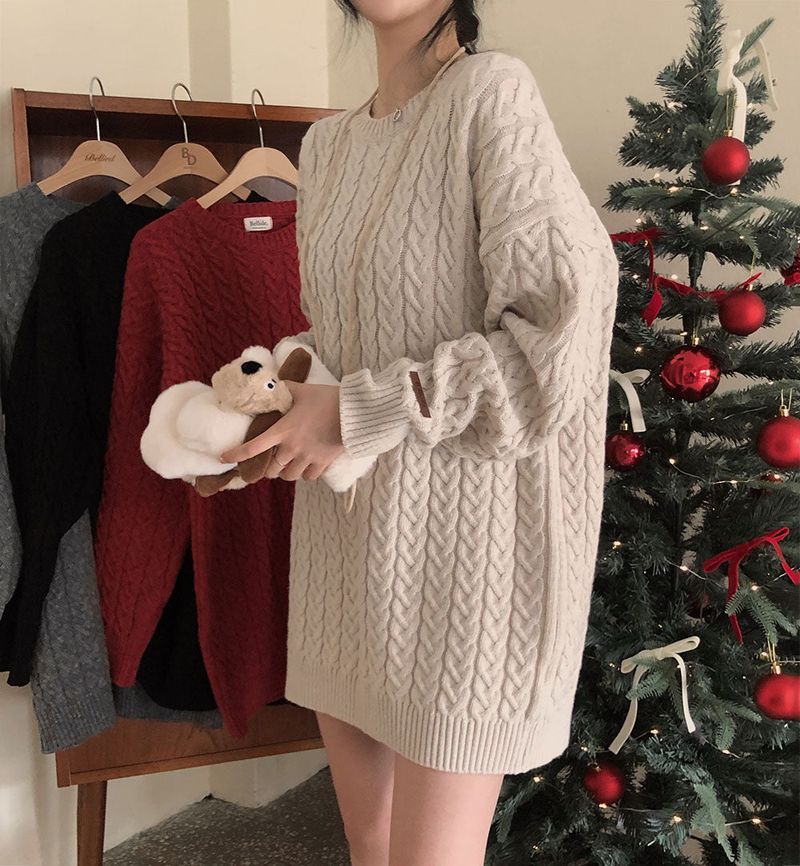 [Belied made/Cuanku] First Love Twisted Cable Knit Dress