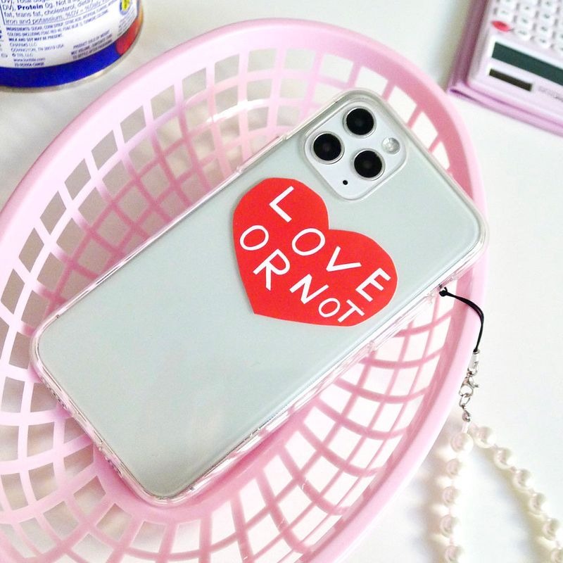 [MADE]Red Loveornot Clear Jelly Phonecase