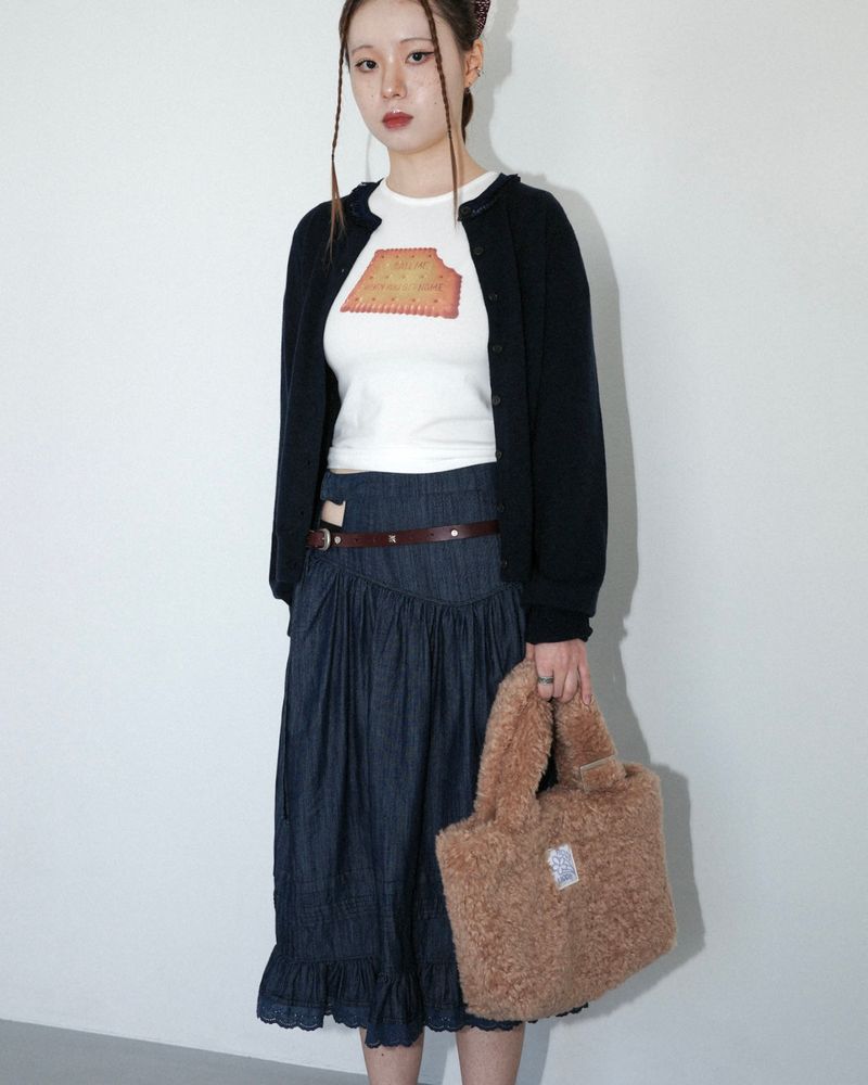 Teddy mini fur bag _ camel