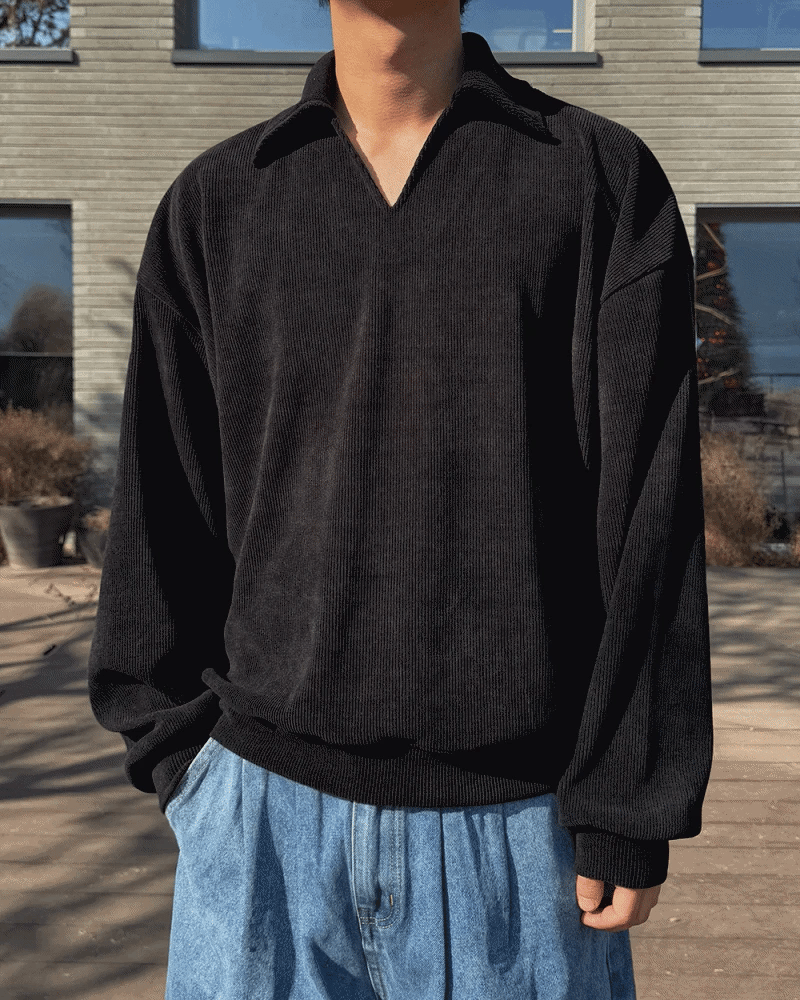 NOCELCOZY（ノセルコジー）の「NOCELCOZY Open collar corduroy knitwear sweatshirt 3 colors（Tops）」