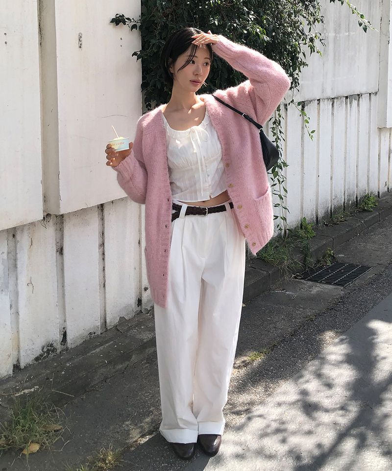 Softy alpaca cardigan_pink