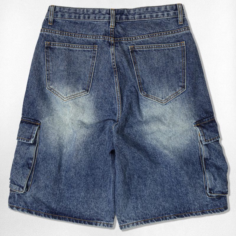 Basic Washing Bermuda Cargo Denim Pants - 3COLOR