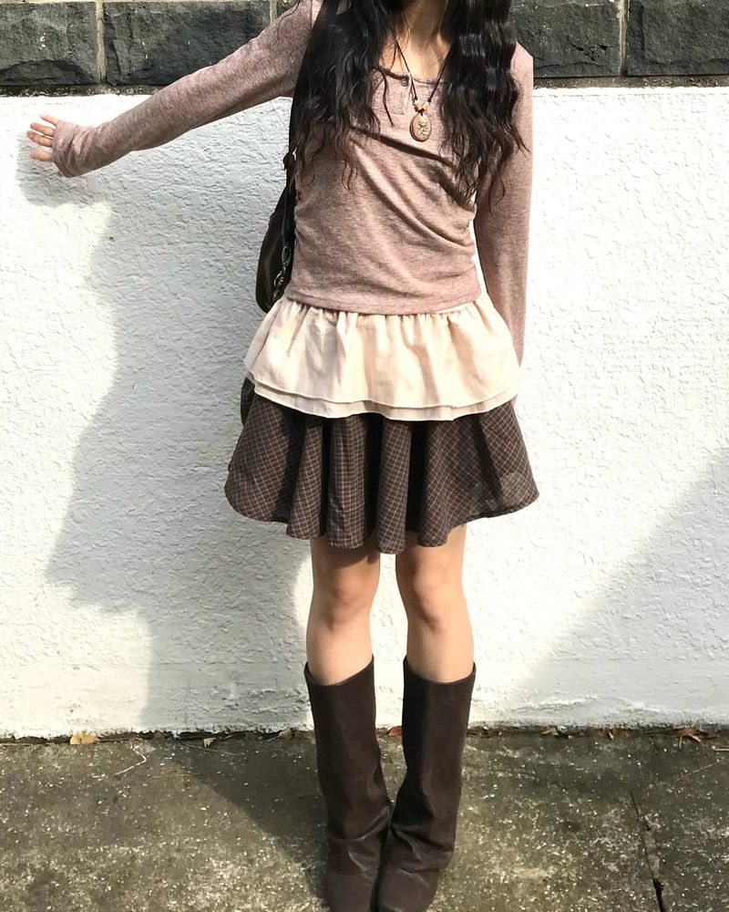 mari layered frill t-shirts