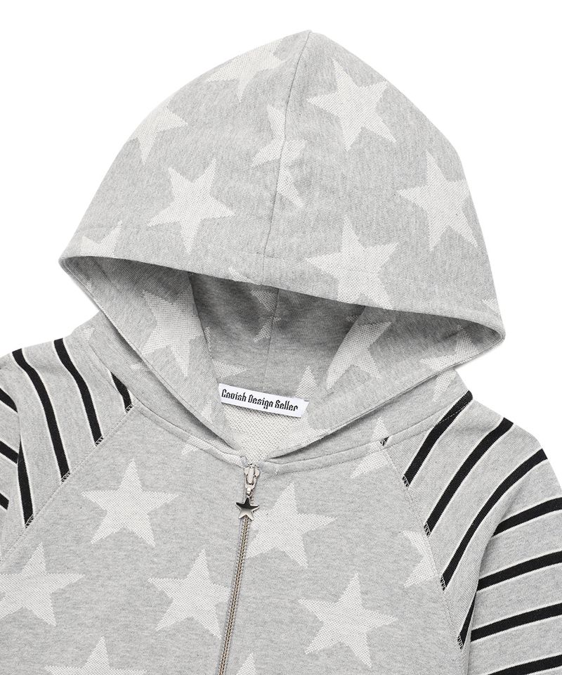 W RAGLAN STAR ZIP UP HOODIE GREY(CV2FFFM482A)