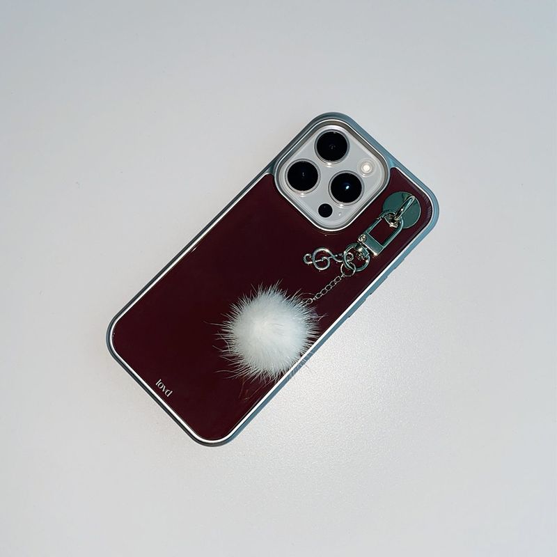 [MADE] BROWN PHONE CASE (epoxy silver bumper)
