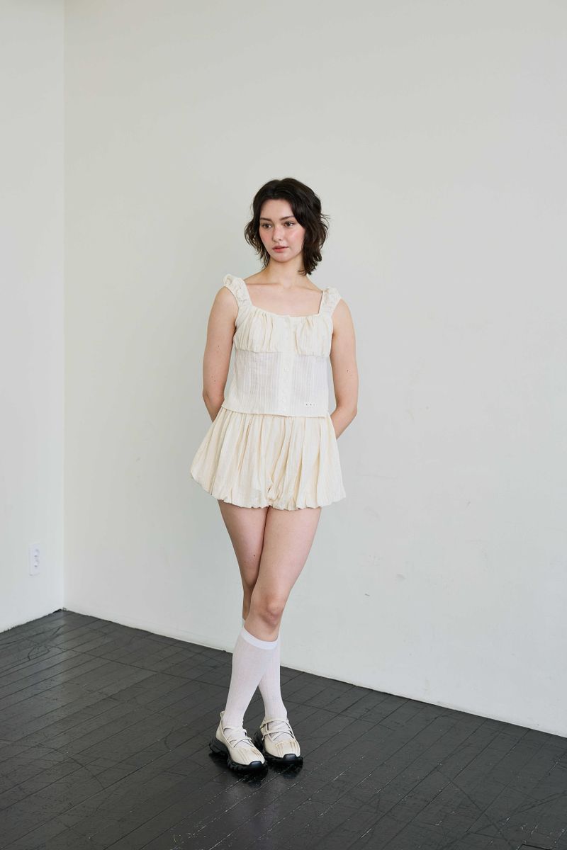 CUDDLY BALLOON SKIRT PANTS / BEIGE