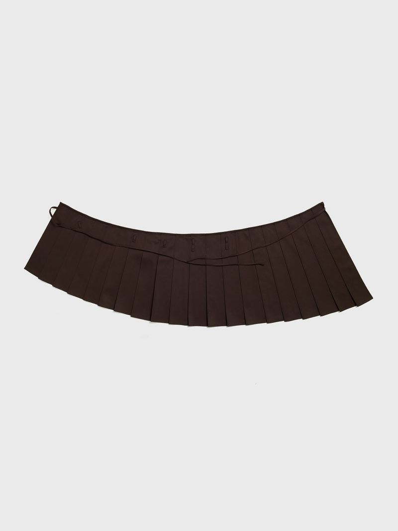 Pleated Wraparound Skirt Brown