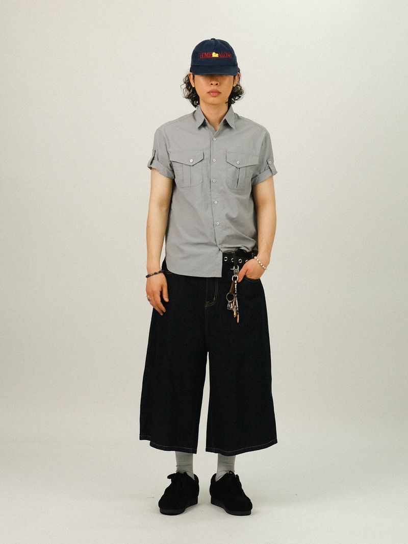 TE SELVAGE WIDE BERMUDA DENIM