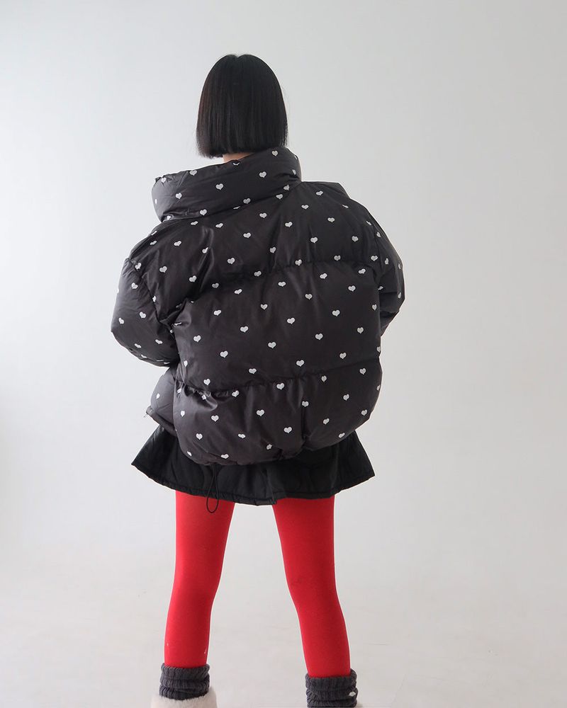 Heart crop short padded coat