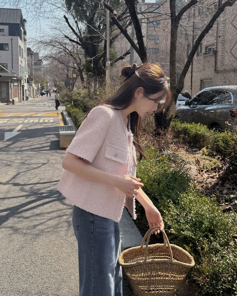 MAYBINS（メイビンス）の「Earth Tweed Short-Sleeved Jacket（Jackets/Outerwear）」