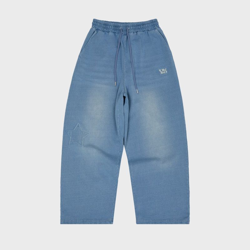 YK Applique Denim Sweat pants