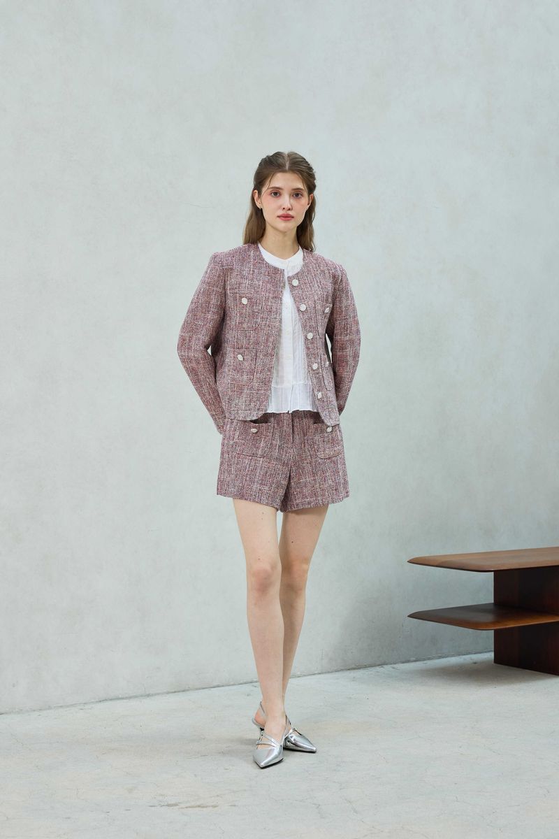 CHERISH TWEED SHORTS PANTS / RED