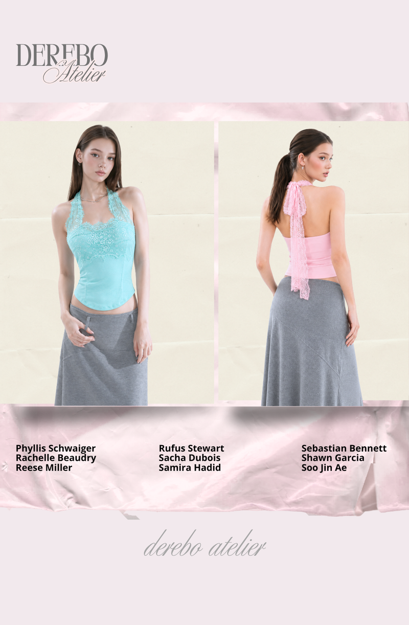 Tinkerbell Mint Lace Halter Neck Top