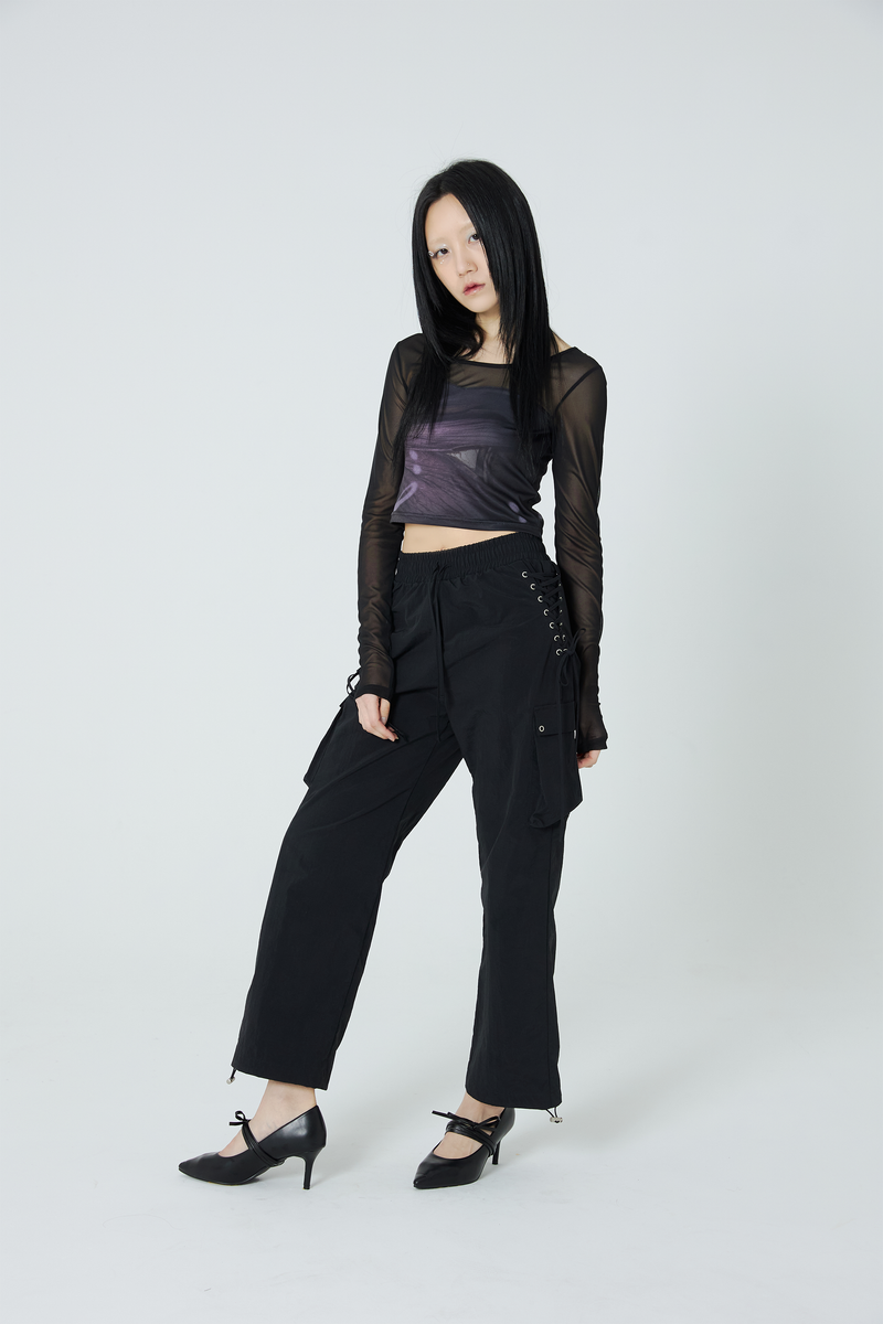 Eyelet pants