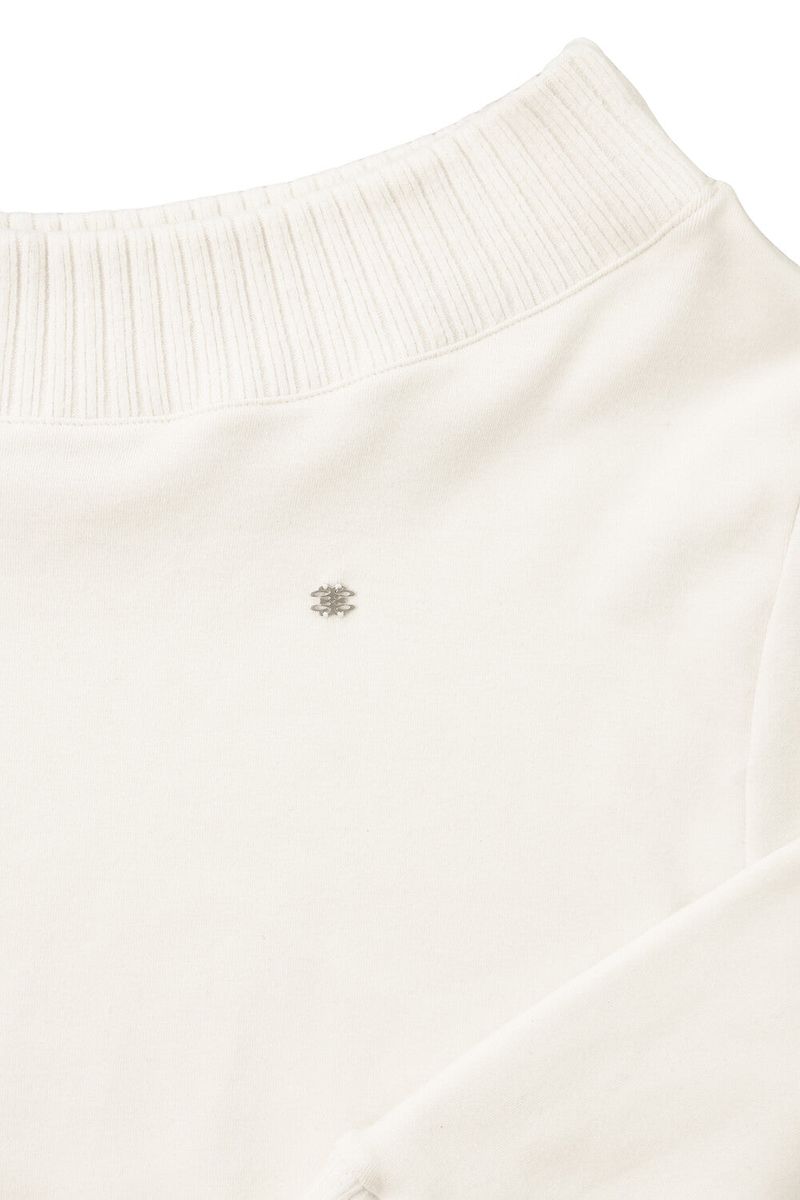 [ID] Logo Off-Shoulder Sweatshirt (Choker Set) (Ivory) 