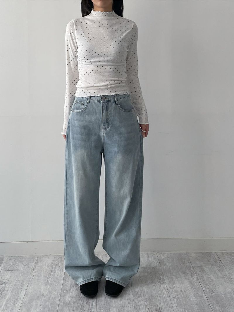 Dot Wave Turtleneck T-Shirt