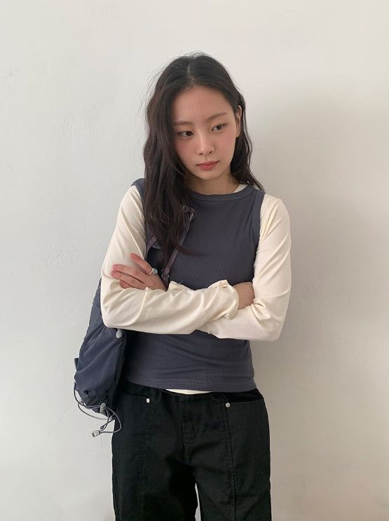 Royan Color Round Ribbed Sleeveless