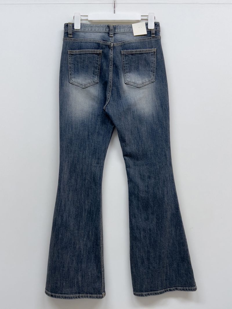 304 Cat Washing Semi-Bootcut Denim Pants