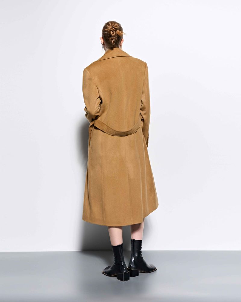 Wide Collar Oversized Double Wool Coat _ Camel