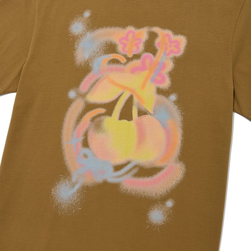 CHERRY BLUR GRAPHIC T-SHIRT [KHAKI]