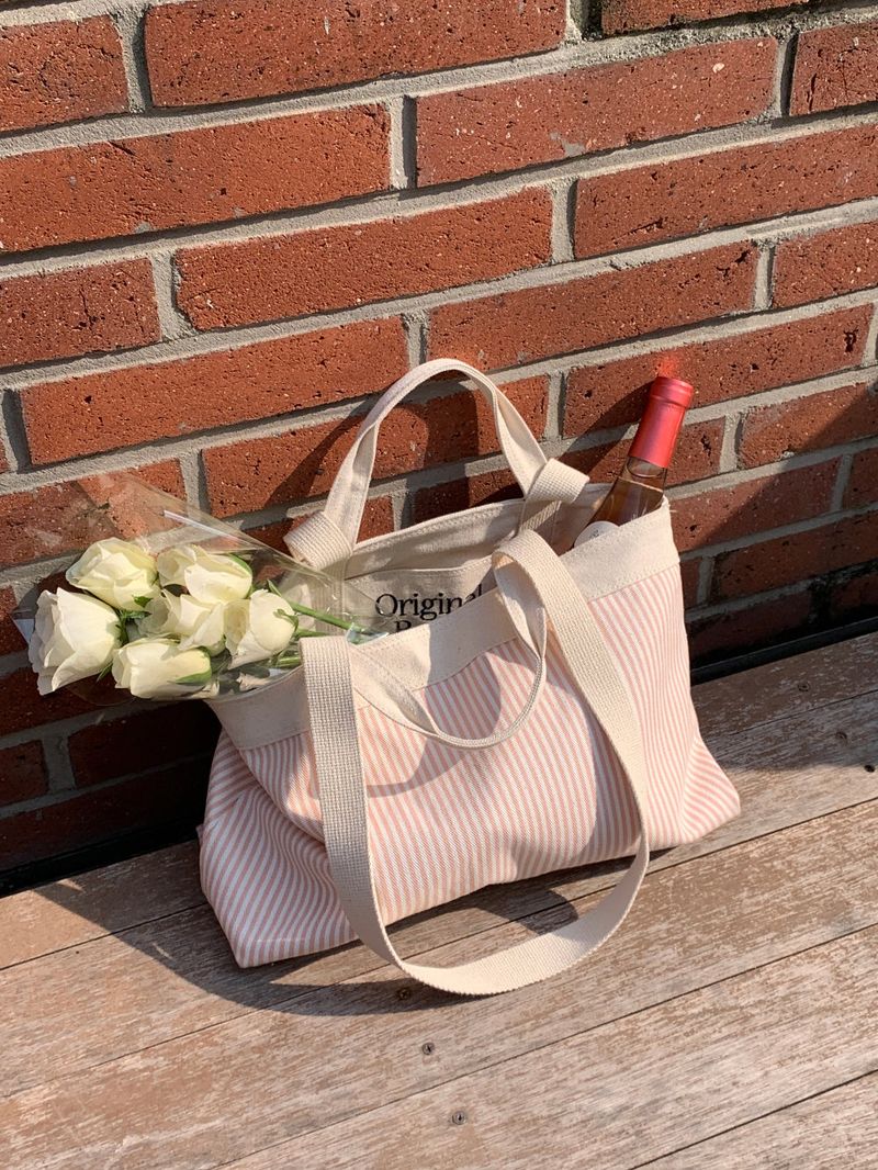 Original Booth(オリジナルブース)の「stripe reversible bag - candy pink(Bags)」