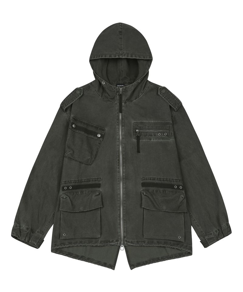 ODDSTUDIO（オッドスタジオ）の「Vintage Washed High-Neck Cotton Field Jacket - KHAKI（Jackets/Outerwear）」