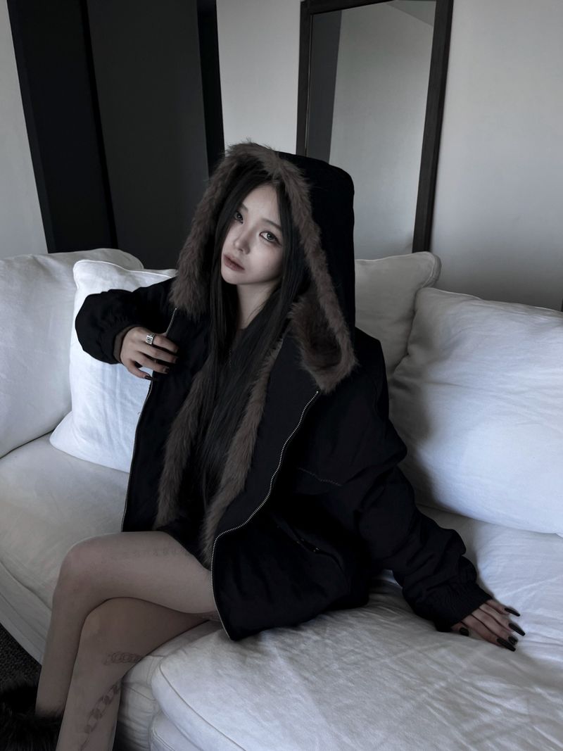 URBAN UNIQUE（アーバンユニーク）の「ヘアリーフードボンパージャケット（ジャケット/アウター）」