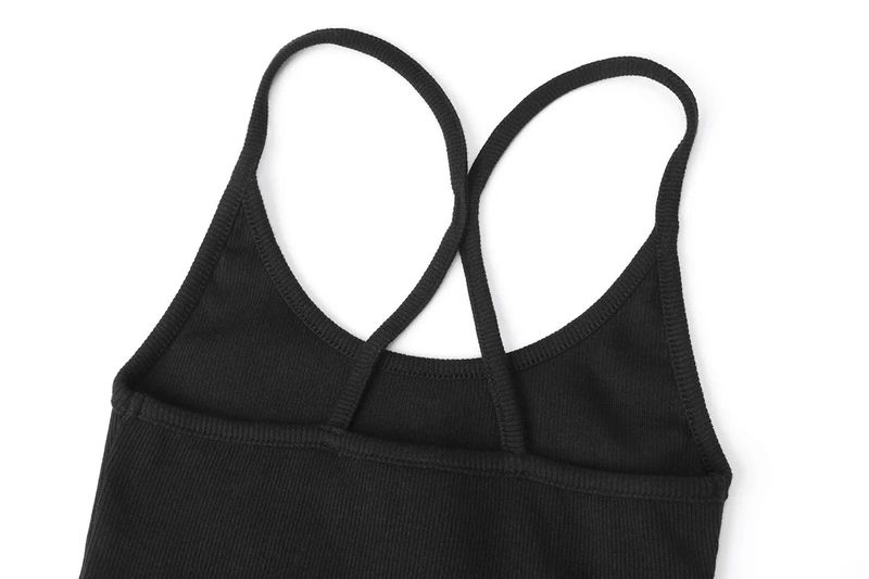 【即日発送】Jewel cross back tank top - black