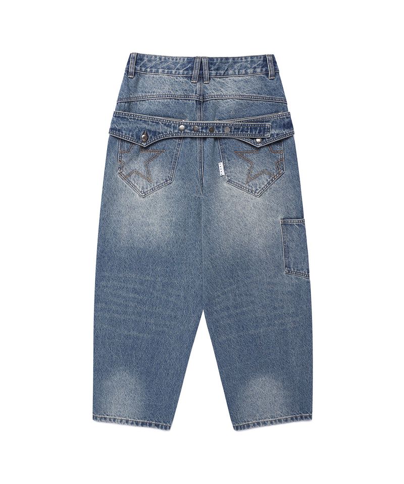 CINCH BACK CURVED DENIM PANTS BLUE(CV2GFFD110A)